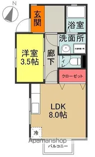 コーポOKAMOTO【101号室】の間取り