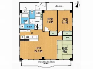 リエート天久【3階】の間取り