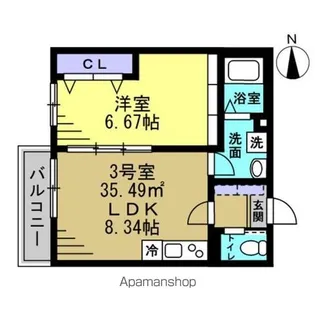セミカ葛城Ⅱ【103号室】の間取り