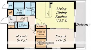 ラフィーネ千代田【201号室】の間取り