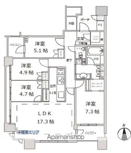 大森プロストシティレジデンス【5階】の間取り