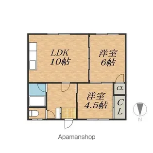 あづまハイツ【1階】の間取り