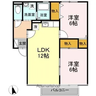 ヴェル フレール A棟【1階】の間取り
