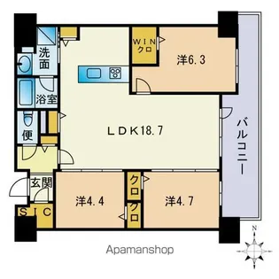 照葉オーシャンステージEAST棟【519号室】の間取り