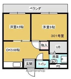 岩出三栄プラザ【4階】の間取り