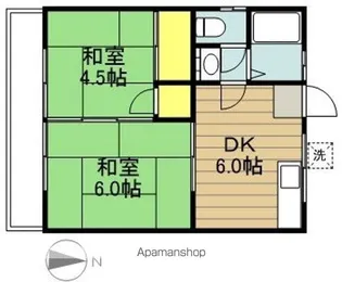 峰岸ハイツ【203号室】の間取り