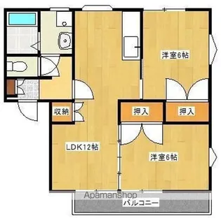 上津コーポ【E202号室】の間取り