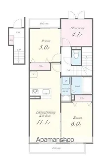 シャルマン青葉B棟【2階】の間取り