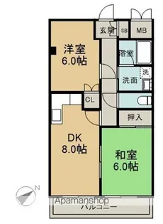 西冨ビル【104号室】の間取り