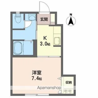 カーサ・デ・キオンA【102号室】の間取り