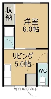 1DKの間取り画像