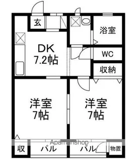 コーポぶなの樹【1号室】の間取り