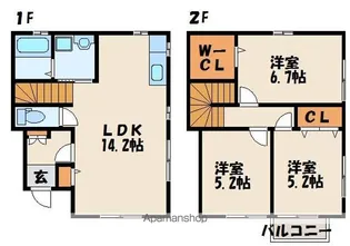 ケイティハイツA・B棟【1階】の間取り