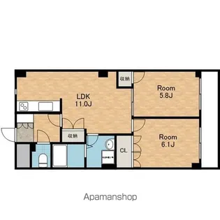 ヴァリー壱番館【301号室】の間取り
