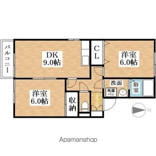 コートビレジ北棟【208号室】の間取り