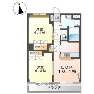 セジュール・ジェルミナス【2階】の間取り