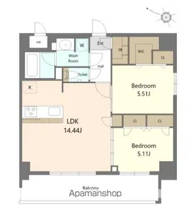 S-RESIDENCE薬院aureate【4階】の間取り