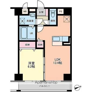 ノワールレジデンス飯田町【202号室】の間取り