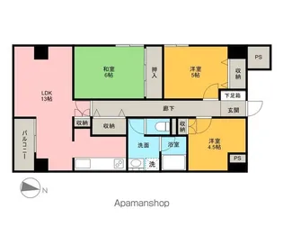 スカイコート上杉【11階】の間取り