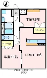 ミューさやまⅢ【1階】の間取り