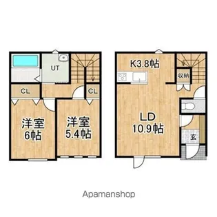 北海道帯広市依田町【テラスハウス】の間取り