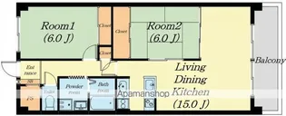 サンセール勝部【203号室】の間取り
