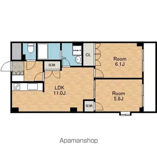 ヴァリー壱番館【305号室】の間取り