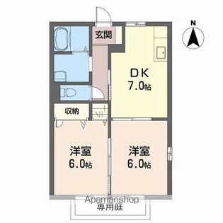 ピースフル【101号室】の間取り