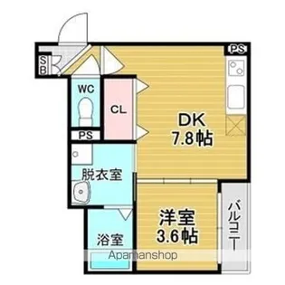 グランツ 喜連【302号室】の間取り