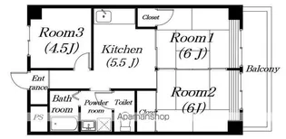 ウイング八日市【502号室】の間取り