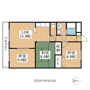 クレスト21 S棟【1階】の間取り