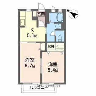 ベルハイム参番館B【2階】の間取り