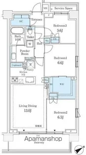 パークホームズ柏あけぼの二丁目【5階】の間取り