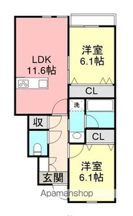 FLOWERLOVE Ⅴ【209号室】の間取り