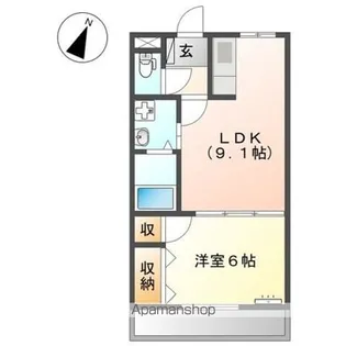フォンテーヌ二島【1階】の間取り