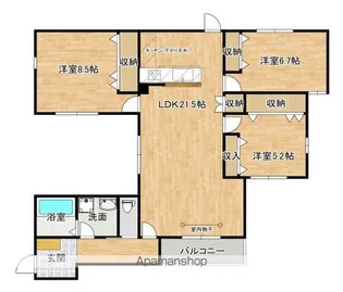 EAGLE HILL江波(イーグルヒル)【3階】の間取り