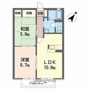 エターナルタウンD【2階】の間取り