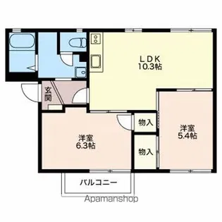 パラッツオ日永西 A棟【1階】の間取り