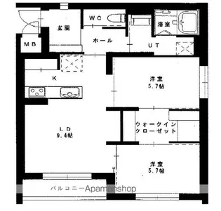 パレスニーノ北広島Ⅱ【2階】の間取り