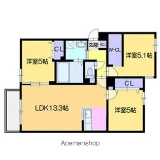仮)シキレジデンス南平岸【3階】の間取り