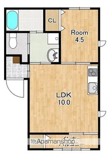 GARASHA【104号室】の間取り