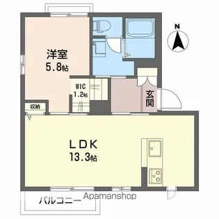 グランドソレイユB【1階】の間取り