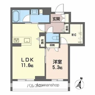 ソレイユ桑野【102号室】の間取り