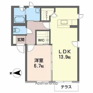 スカイラーク【A102号室】の間取り