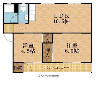 東田マンション【2D号室】の間取り