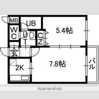 ミュプレ円山公園【2階】の間取り