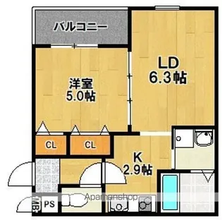 CHARME PARKSIDE Ⅱ【1階】の間取り