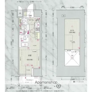 エステムコート名古屋栄デュアルレジェンド【2階】の間取り