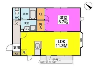 サンフィールド博多の森【1階】の間取り