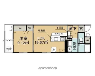 リヴェル紺屋町【103号室】の間取り